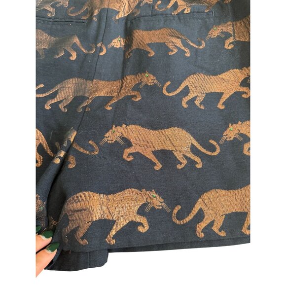 MARC BY MARC JACOBS Jaguar Print High Waist Wool Blend Shorts Size 6 - Picture 10 of 13